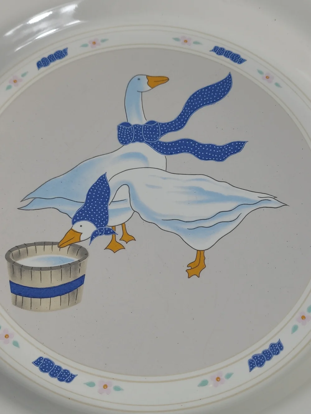 Vintage Newcor Countryside Stoneware Goose Salad Plate 1987 Cottagecore